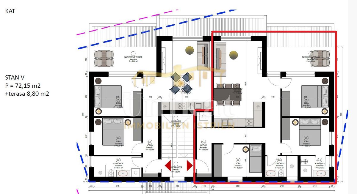Fuškulin: Appartamento trilocale con piscina